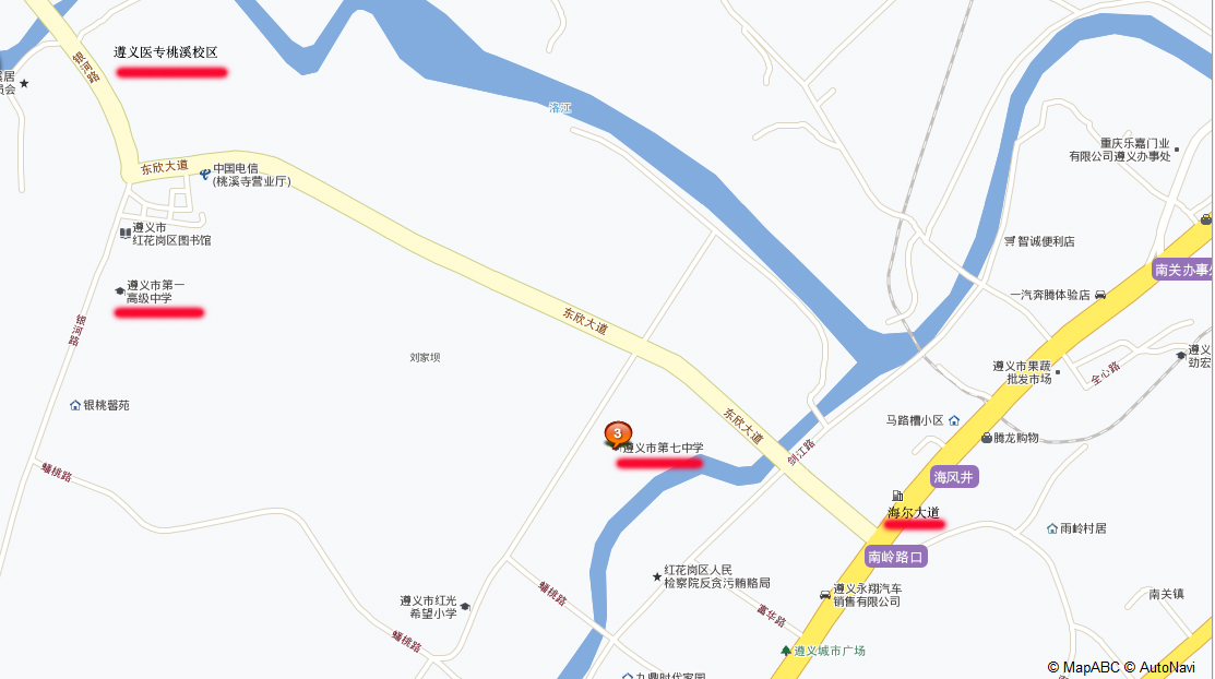 2012年贵州省公务员招考遵义考区考点分布示