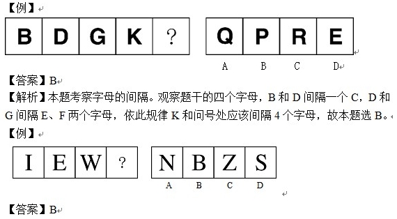 2014国家公务员行测图形推理字母问题