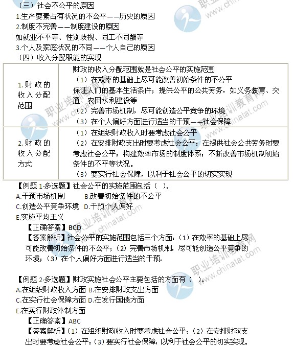 2014中级经济师考试财政税收精讲:收入分配职