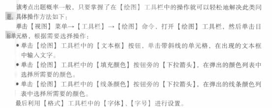 职称计算机Excel 2003考点:在带斜线的单元格