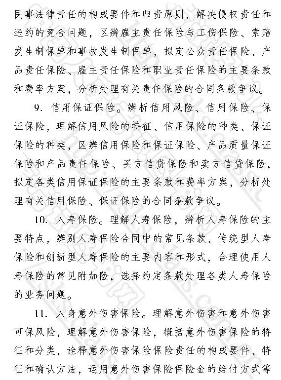 中级经济师2017保险专业知识与实务考试大纲