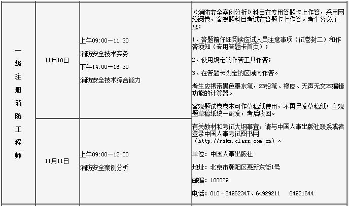 2018年吉林省一级消防工程师什么时候考试?