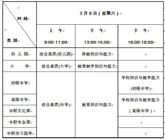 2019年上半年陕西省中小学教师资格考试笔试